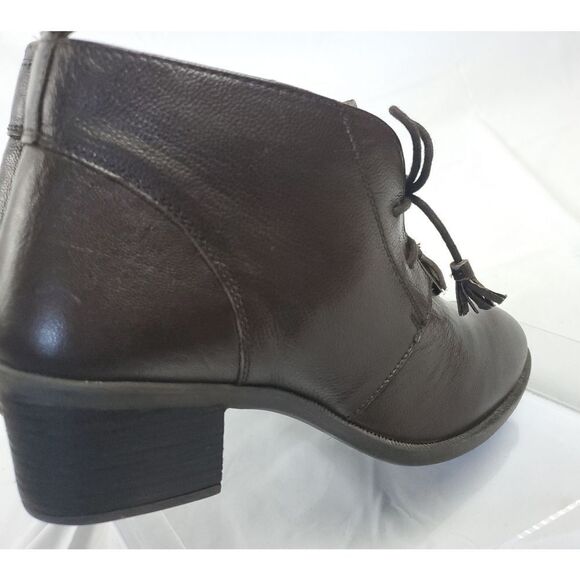 Hush Puppies Brown Leather low Heeled ankle Boots w laces sz 8 - Picture 5 of 8